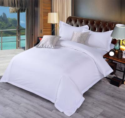 China Nondisposable Hotel Plain Nondisposable White Polycotton 100%cotton 200tc Flat Sheet Bedding Sets for sale