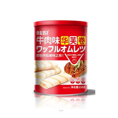 China Healthy Cookies Crackers Hanshi Egg Roll With Beef Flavor 158g for sale