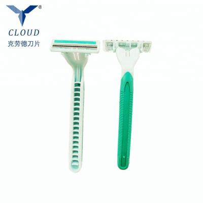 China Best Stainless Steel Design Anti-Clog Sweden Twin Blade Shaving Disposable Razor for sale
