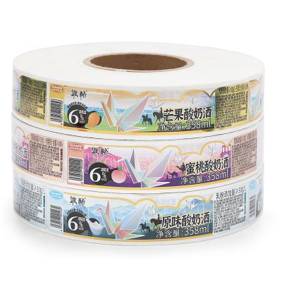 China Custom Printing Waterproof Glossy Adhesive Drink Labels Water Label Drink Bottle Label Sticker Roll for sale