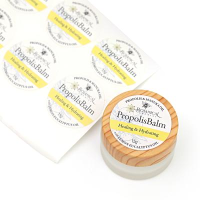 China Waterproof Small Private Label Bottle UV Round Cosmetic Printing Sticker for sale