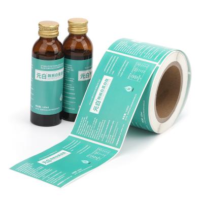 China Waterproof Letter Cup Sticker Cough Syrup Label Packaging Sticker Label Roll for sale