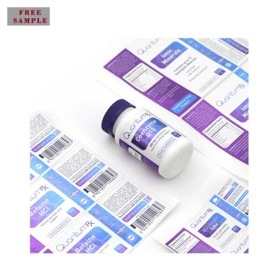 China Waterproof Custom Medicine Label Pharmaceutical Packaging 60ml Bottle Oral Labels For Medicine Pill Bottle Label for sale