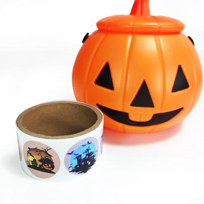China Waterproof High Quality Custom Printing Synthetic Paper Label Customized Round Stickers Festival Label Halloween Sticker for sale