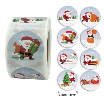 China P106 Custom Label Waterproof Printing Stickers Christmas Snowman Festival Labels for sale
