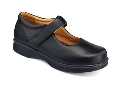 China Black Leather Arthritis Shoes Mary Jane 9609338 for sale