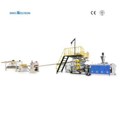 중국 3-8mm PVC 인위 대리석 잎 기계 생산 라인 ABB 인버터 기어 박스 판매용