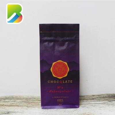 China High Quality Recycled Materials 100g 250g 500g 1kg Plain Bottom Kraft Paper Food Plain Brown Bags With Valve And Ziplock for sale
