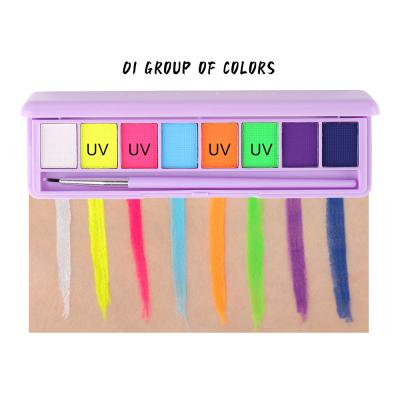 China HANDAIYAN Body Paint Eyeliner Cream Water-soluble Dish Bright Body Paint Makeup Tool with Fine Liner Brush for sale