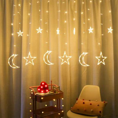 China Zhoya Plug-in Led String Light Star and Moon Flush Curtain Light Event Party Ensures Wedding Ramadan Decorations for sale