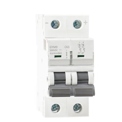 China Geya Oem Odm Electric Circuit Breaker 6ka 2p 50/60 Hz 250v 500v 750v 1000v en venta