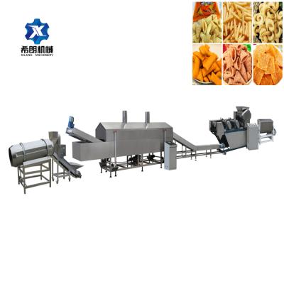 China Low Energy Fried Wheat Snacks Making Machine Automatic High Speed Frying Wheat Snacks Extruded Production Line for sale