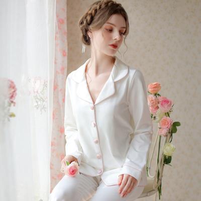 China Spring and Autumn Long Sleeve Thin Sweet 2022 Casual Women's Casual Women's Cardigan Ladies Home Suit QUICK-DRY New Pajamas Cotton for sale