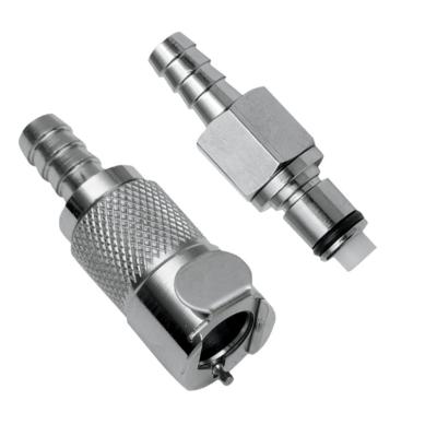 China Stainless Steel Metal Material Body Hose End Tube Union Connector Quick Inline Adapter For High Heater Fuel for sale