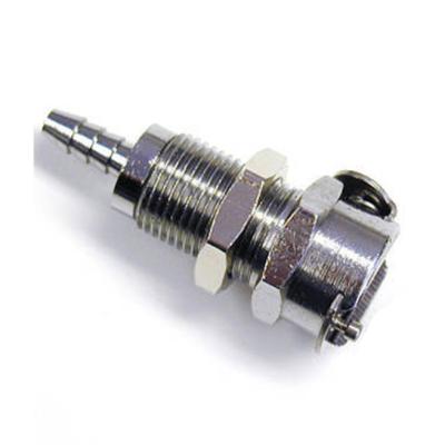 China 3/8 1/4 Inch Stainless Steel Quick Disconnect Fitting With Bulkhead Panel Mount Hose Barbs Valved for sale