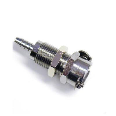 China Hose Valved Barb Coupling Stainless Steel Panel Mount Insert 1/4 Brass Trim Quick Release Metal ID Barb Connector for sale