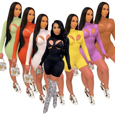 China 2021 new arrivals QUICK DRY sexy bra jumpsuit two piece set summer solid color bodycon jumpsuits for sale