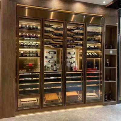 Cina SS201/SS304 ha costruito nella dimensione su misura metallo del Governo del vino della parete in vendita