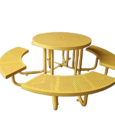 Chine Table à manger ronde en acier inoxydable avec chaise à vendre