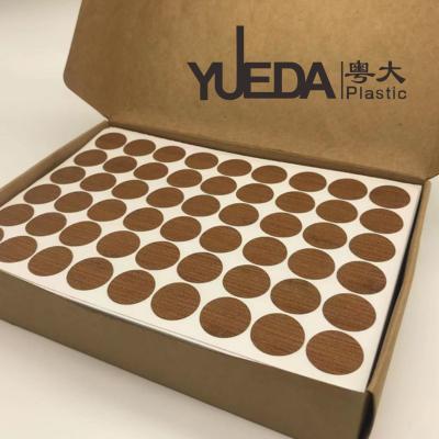 China Flexible Heat Resistant Cabinet Screw Stickers For Easy Bolt Protection Brown Grain for sale