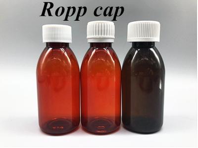 Cina 100 ml 250 ml Liquid Medicine Amber PET Cough Syrup Flascia con tazza di misura Flascia di plastica per lo sciroppo per la tosse in vendita