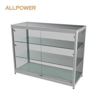 China Classic high quality black white counter top glass display counter shop decorations design for sale