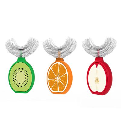 China Factory Sales Reusable Kids Toothbrush U-Shape 360 Degree Silicone Toothbrush Children U-shaped Teeth Shaping Toothbrush for sale