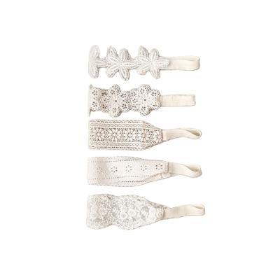 China Daily Sweet Lace Hair Accessories White Flower Head Bands Elastic Head Bands Babies Fashion for sale
