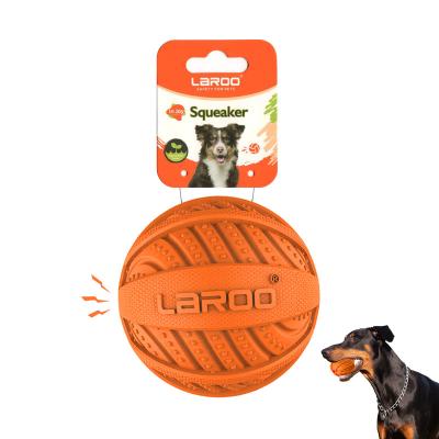 China Laroo Squeaky Dog Chew Stocked Rubber Cat Pet Toys Wholesale Squeaky Dog Toys Ball Latex For Medium Large Dog for sale
