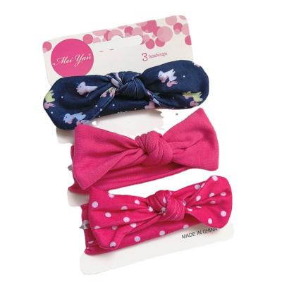 China New Arrival 3pcs Headbands Per Set Baby Headband Turban Stretch Cotton Hair Extensions Soft Floral Hair Bands Baby for sale