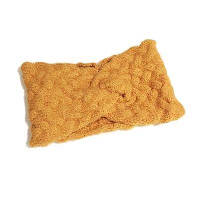 China Trendy Headbands Girls Winter Knit Ear Warmer Hair Bands Solid Color Soft Crocheted Head Wraps Winter Headbands For Women for sale