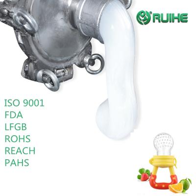 Chine Prix de traitement facile liquide élevé de représentation en caoutchouc de silicone de catégorie comestible de dureté de fabrication de la Chine bon à vendre