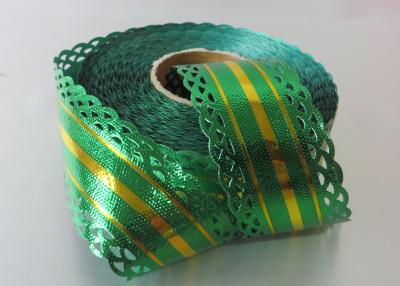 China 25 Yards Metallic with lace and gold line christmas gift ribbon OEM ODM acceptable for sale