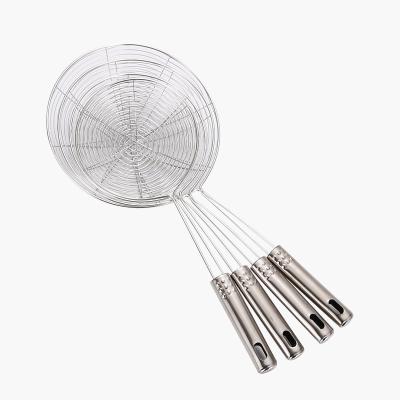 China Sustainable Kitchen Hot Pot Strainer Scoops Stainless SteelWire Spoon with HandleStrainer Scoops for sale