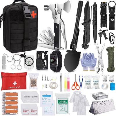 China 232 PCs Outdoor Survival Kit GearTactical First Aid Kit Bag SOS Emergency Survival Multifunction Professional Gear Bag for sale
