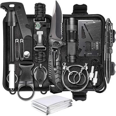 China Easy Survival Gear and Carry Gear 14 in 1 Survival Kit Christmas Stocking Stuffers Birthday Gift Camping Hunting Fishing Accessories for sale