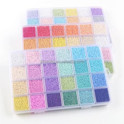 China DIY Toy 24 Colors 2mm Perforated Glass Beads Boxed Seed Beads Handcrafted Necklaces Bracelet Beads DIY Jewelry Accessories for sale