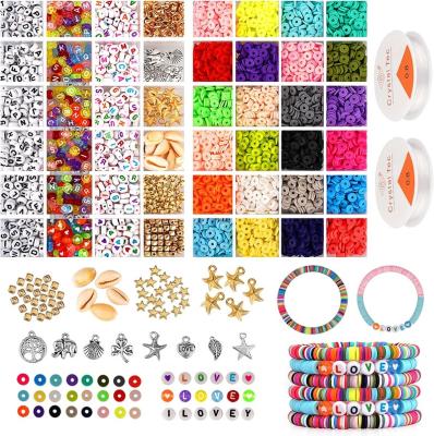 China DIY Painting Crystal Glue Set 6mm Bead Soft Pottery Boxed 24 Grids Accessories DIY Clay Bead Alphabet Beads Glasses Bracelet Jewelry Kits Pendant Toys for sale