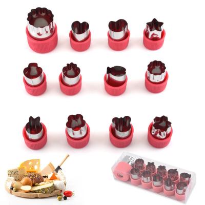 China USSE Sustainable Kitchen 12 Piece Stainless Steel Fruit Bread Cutter Vegetable Cutter Mold for sale