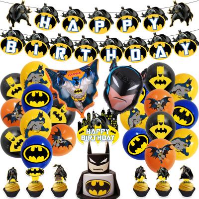 China 2022 Birthday Party Amazon Success Bat-man Theme Birthday Party Decoration Bat Superhero Happy Birthday Decoration Items for sale