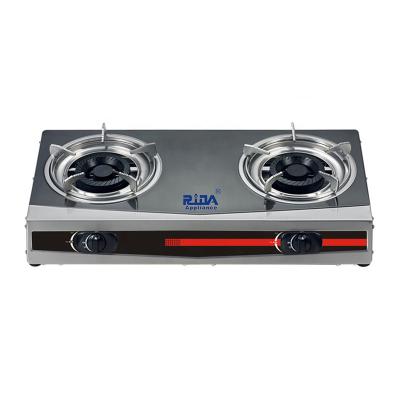 China Portable chinese fashion wok stainless steel cooktop easy cast iron pipe 2 burner cooktop gas stove for sale