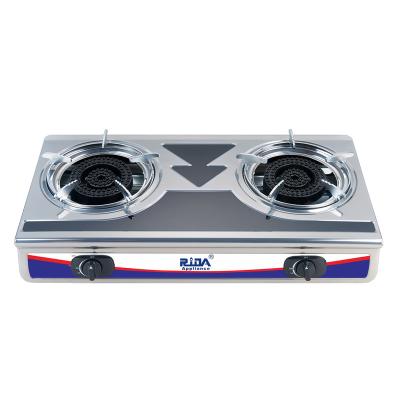 China Hotel Stainless Steel Double Flame Burner Gas Stove Cooktop Orange Honeycomb Cooktop Large Gas Cooker for sale