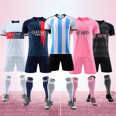 China Sets 23 24 Soccer Jersey Shirt Custom Quick Dry Mens Clothing Uniform Sublimations Retro Soccer Jersey Set Kits Football Wear Player for sale