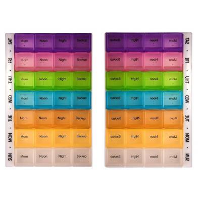 China Keep Pills Plastic Wholesale CompartmentsOrganizer Pill Box Weekly Deal 28 Pill Box for sale