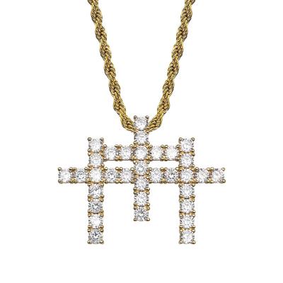 China Hiphop INS Explosion Gunna Cross Pendant Full Of Solid Zircon Necklace Accessories Cross Pendants for sale