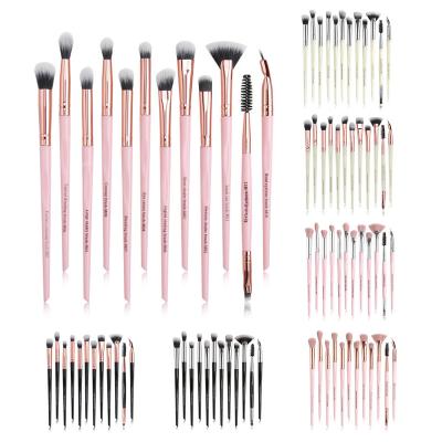 China Angular Blush Plastic Base Custom Eyeshadow Brush 12 Pieces Handle Makeup Brush Set Luxury Professional Vegan Makeup Brush Set for sale