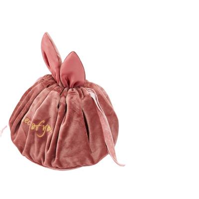 China The Other Madame Fashion Cosmetic Bag Cute Bunny Shape Travel Makeup Bag for sale