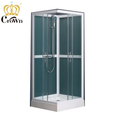 China Modern Compact Concealed Shower Cabinet Square White Aluminum Frame For Shower Room With Hand Shower HG-8632 for sale