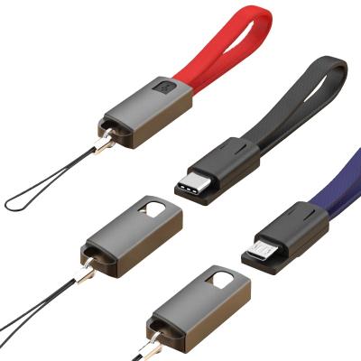 China Online Shopping Portable USB Fast Charging Speed To USB Ornament Micro USB Magnetic Hanging Charging Data Cable Black for sale