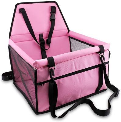 中国 Pet Reinforce Car Booster Seat for Dog Cat Portable and Breathable Bag with Seat Belt Dog Carrier Safety Stable for Travel with Clip on Leash 販売のため